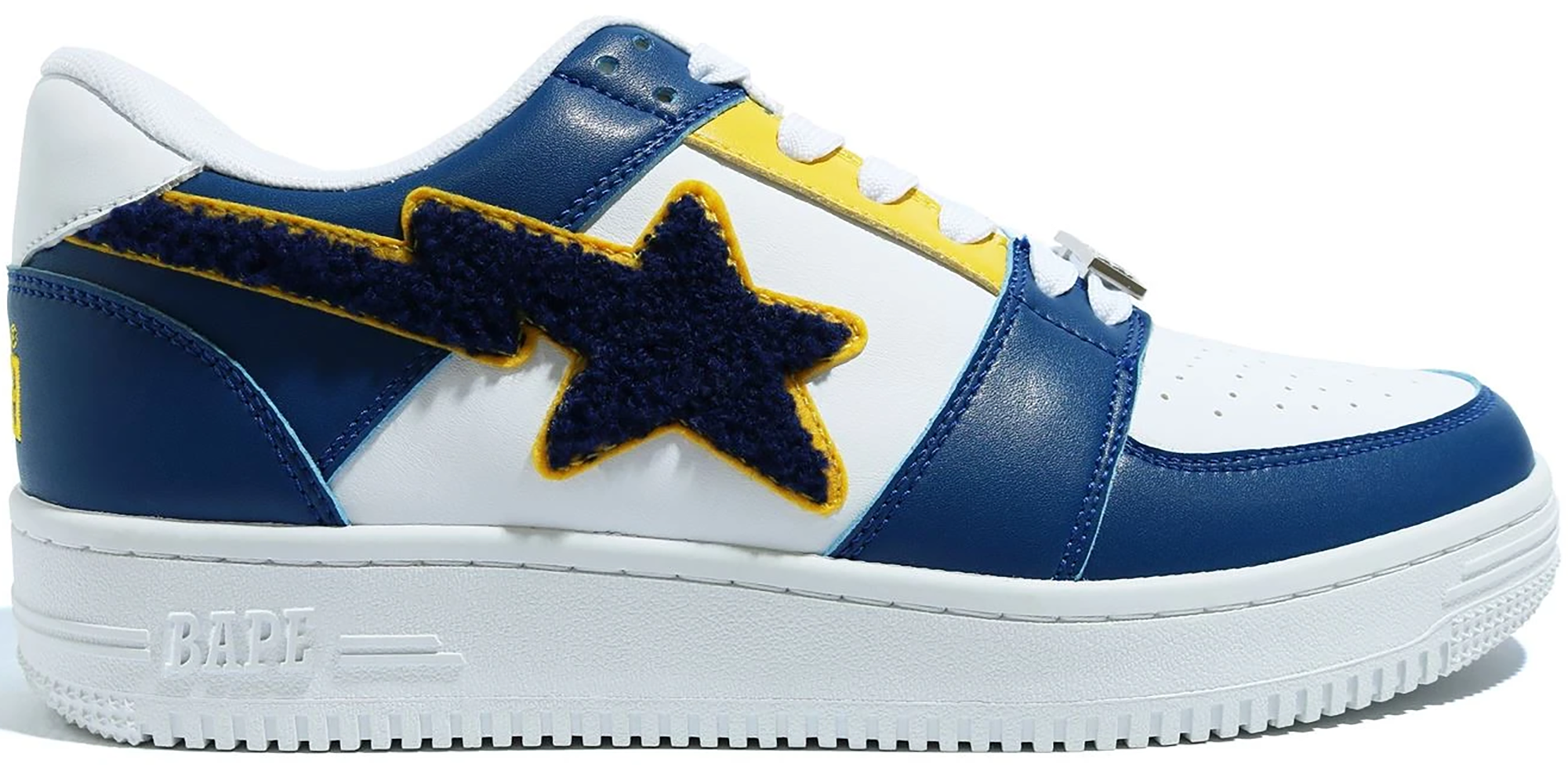 A Bathing Ape Bape Sta Low Patched Navy - vstockx