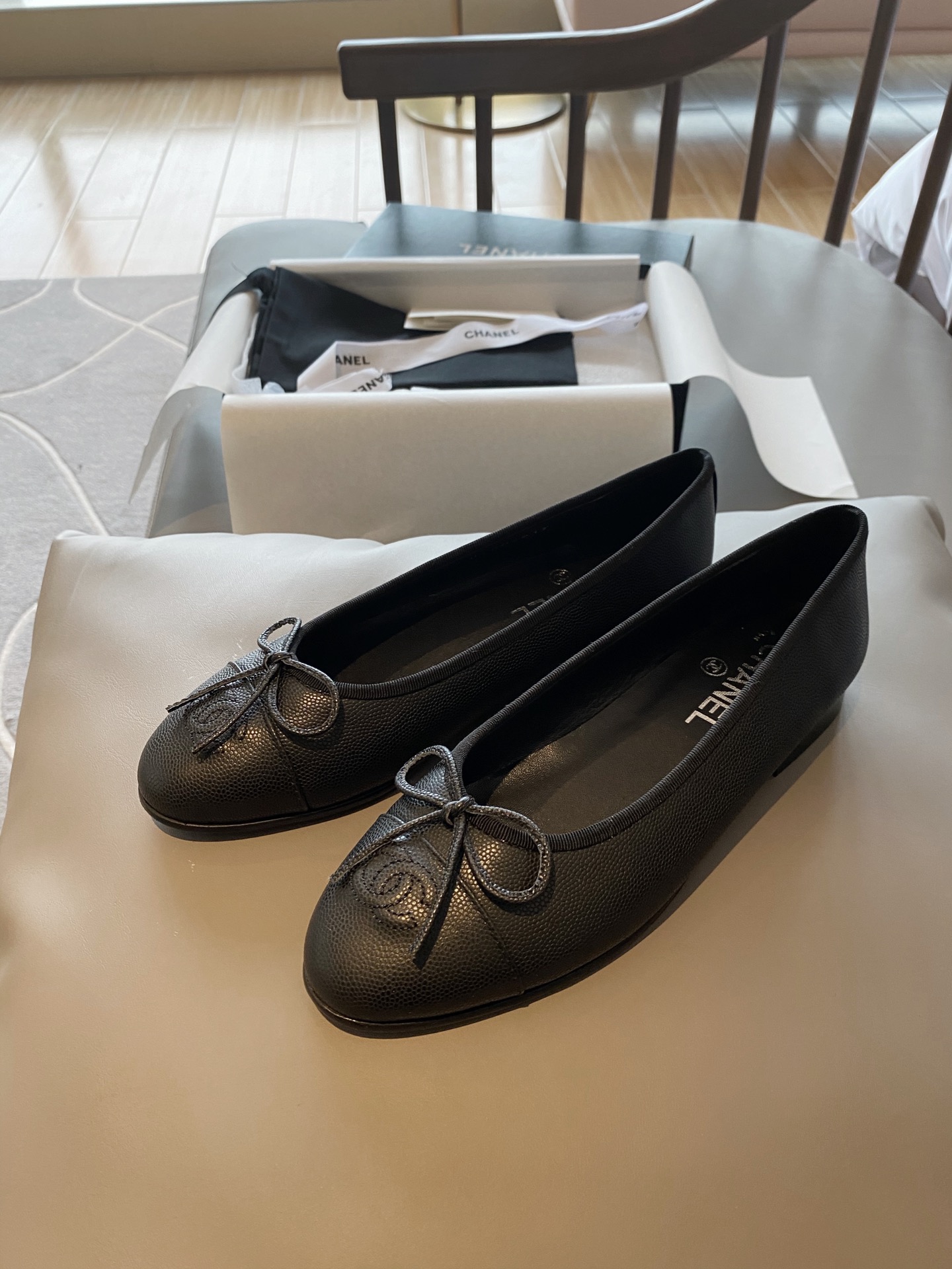 Chanel Ballerinas Fabric & Grosgrain 11 - vstockx