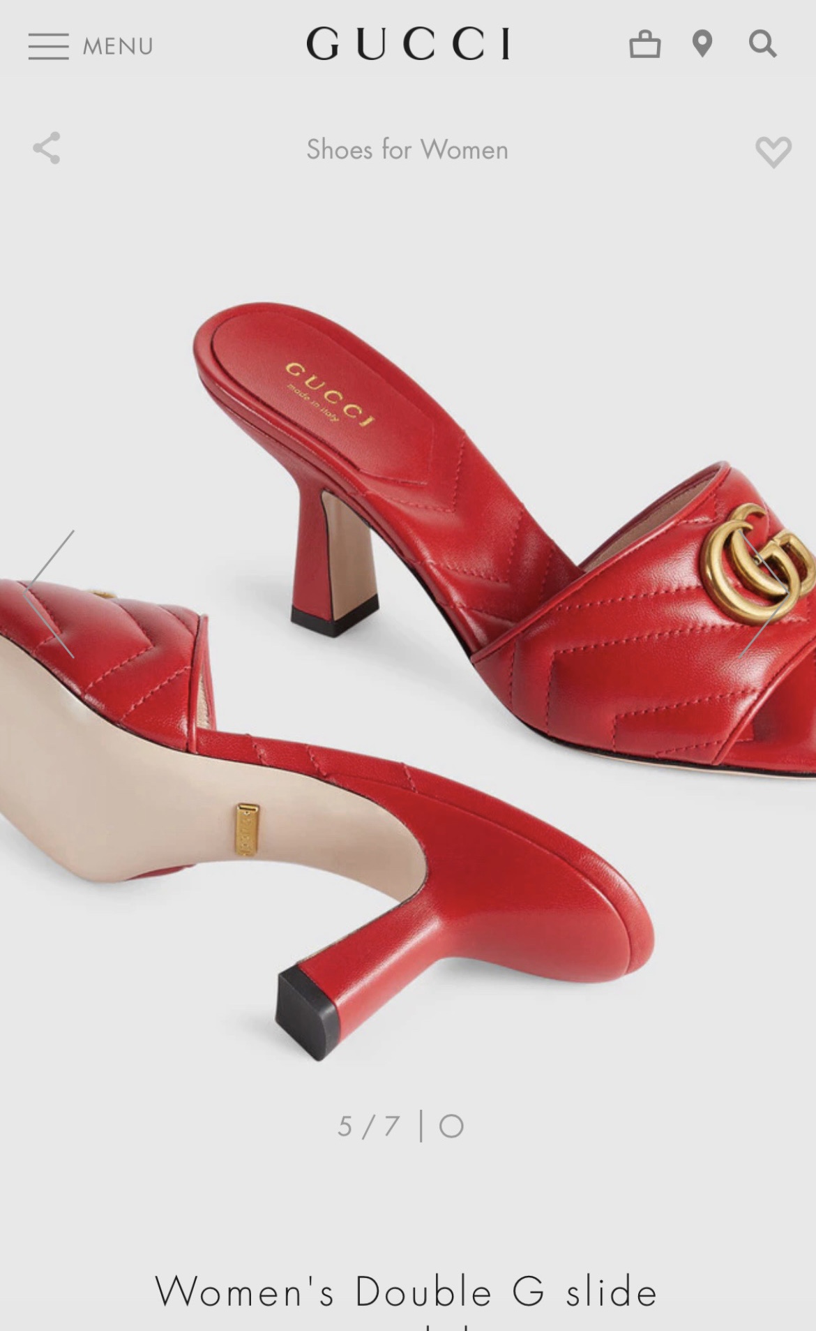 Gucci Women's Double G slide sandal WOMEN 7 - vstockx