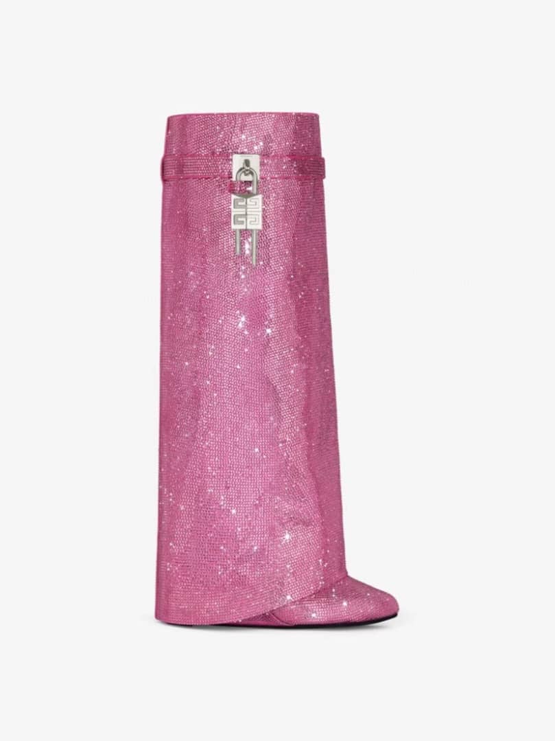 Givenchy Women Shark Lock Boots In Strass pink - vstockx
