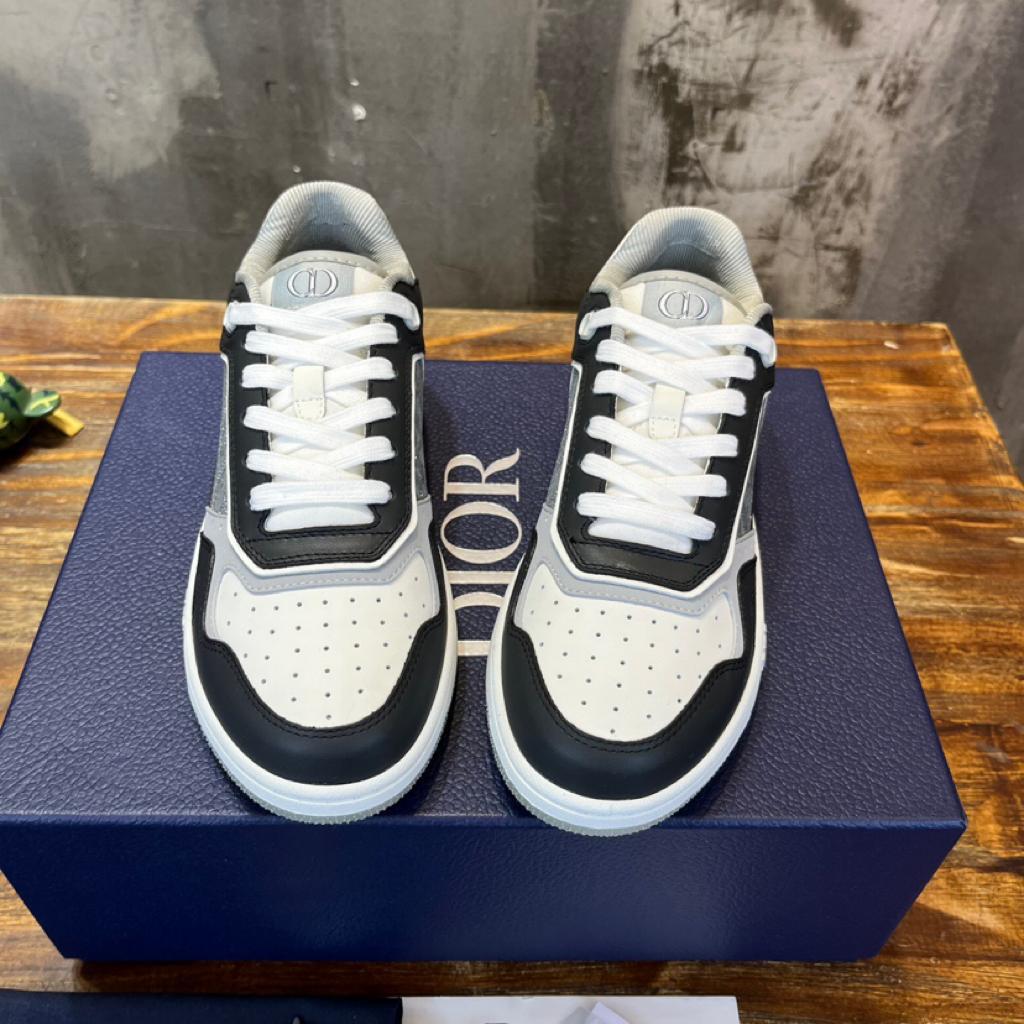Dior B27 Low Anthracite White Dior Oblique Jacquard Ruthenium Metallic Threads - vstockx