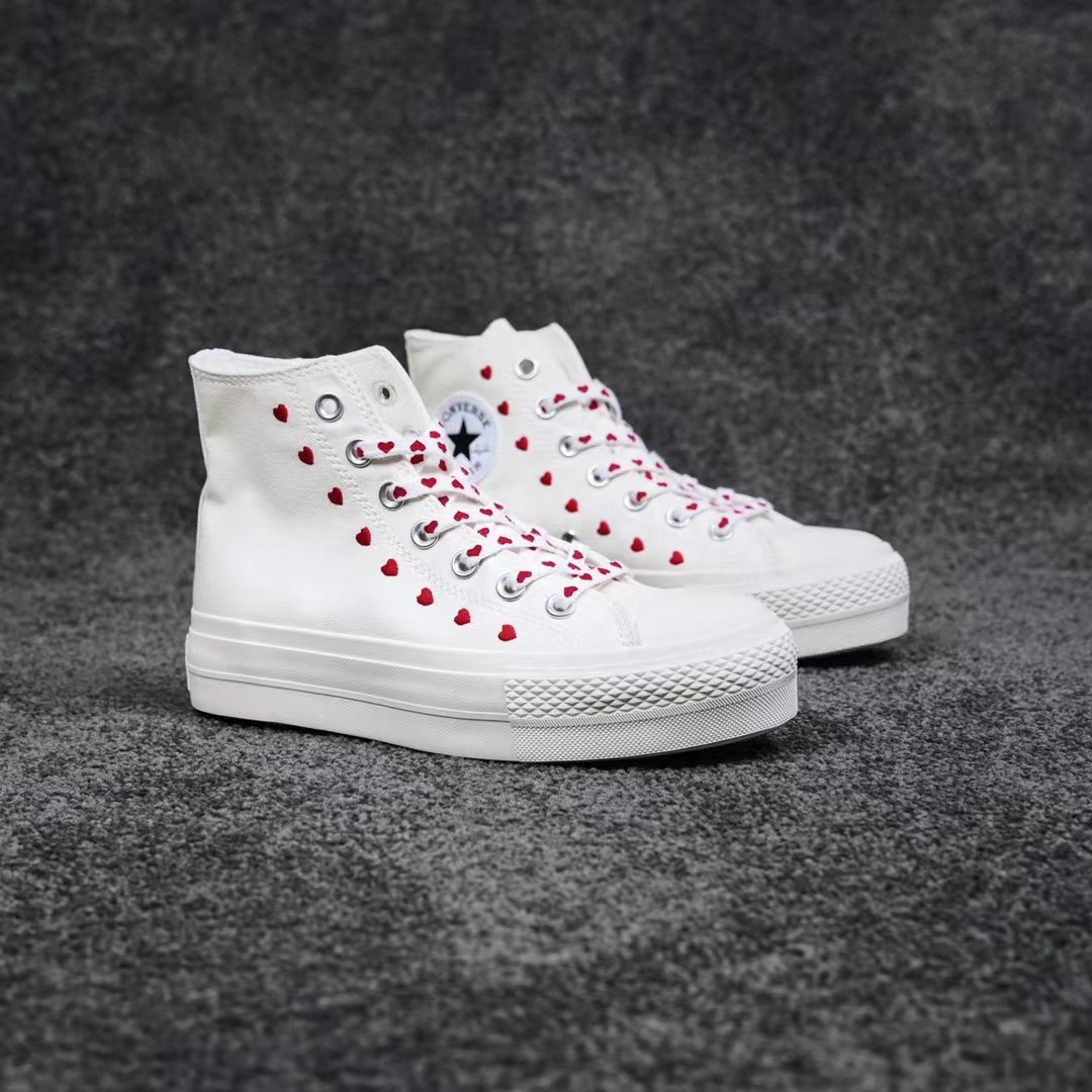 Converse Chuck Taylor All-Star Lift Hi White Red (W) - vstockx