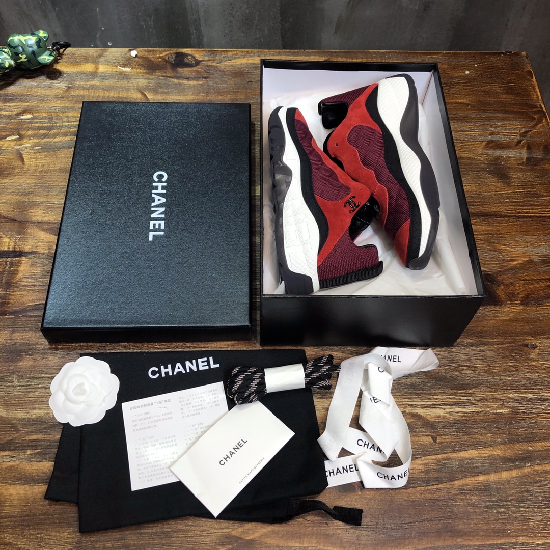 Chanel Fabric & Suede Calfskin Low Top Sneaker 23 - vstockx