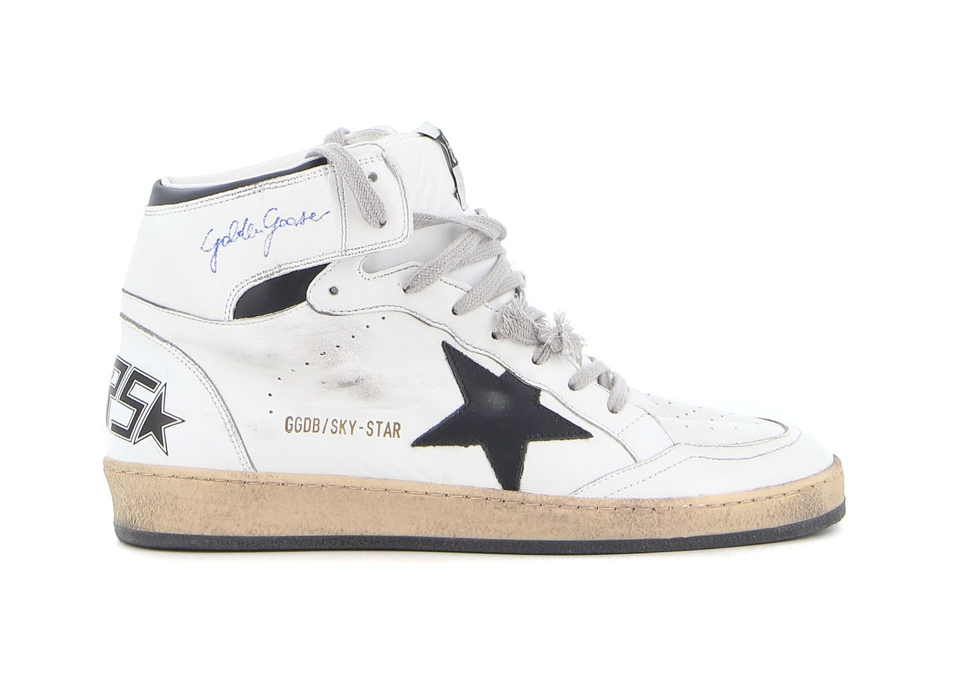 Golden Goose Sky-Star Leather White Black - vstockx
