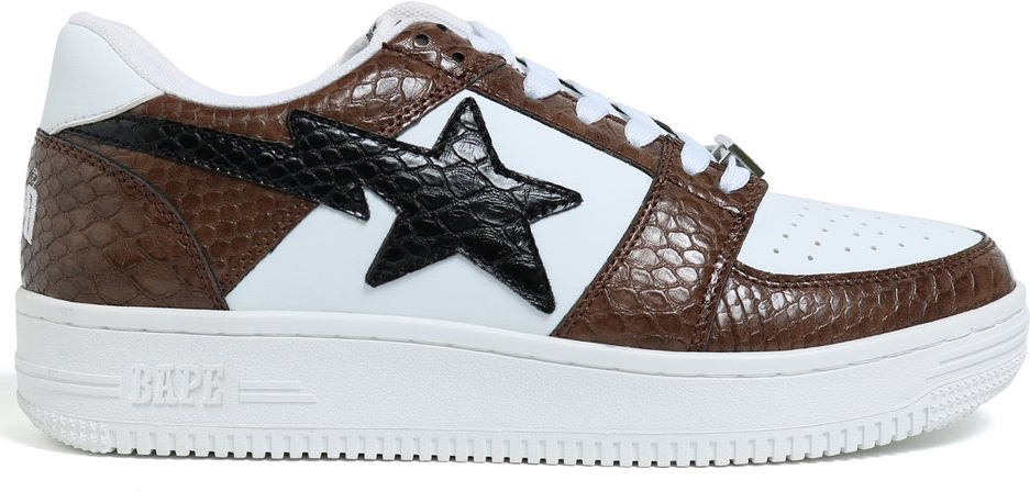 A Bathing Ape Bape Sta Low Snake Brown - vstockx