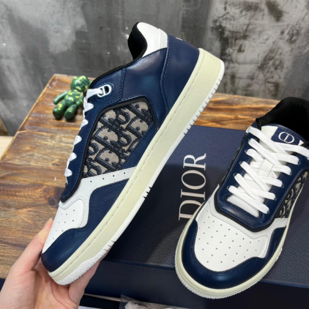 Dior B27 Low Blue Cream Dior Gray Beige Black Dior Oblique Jacquard - vstockx