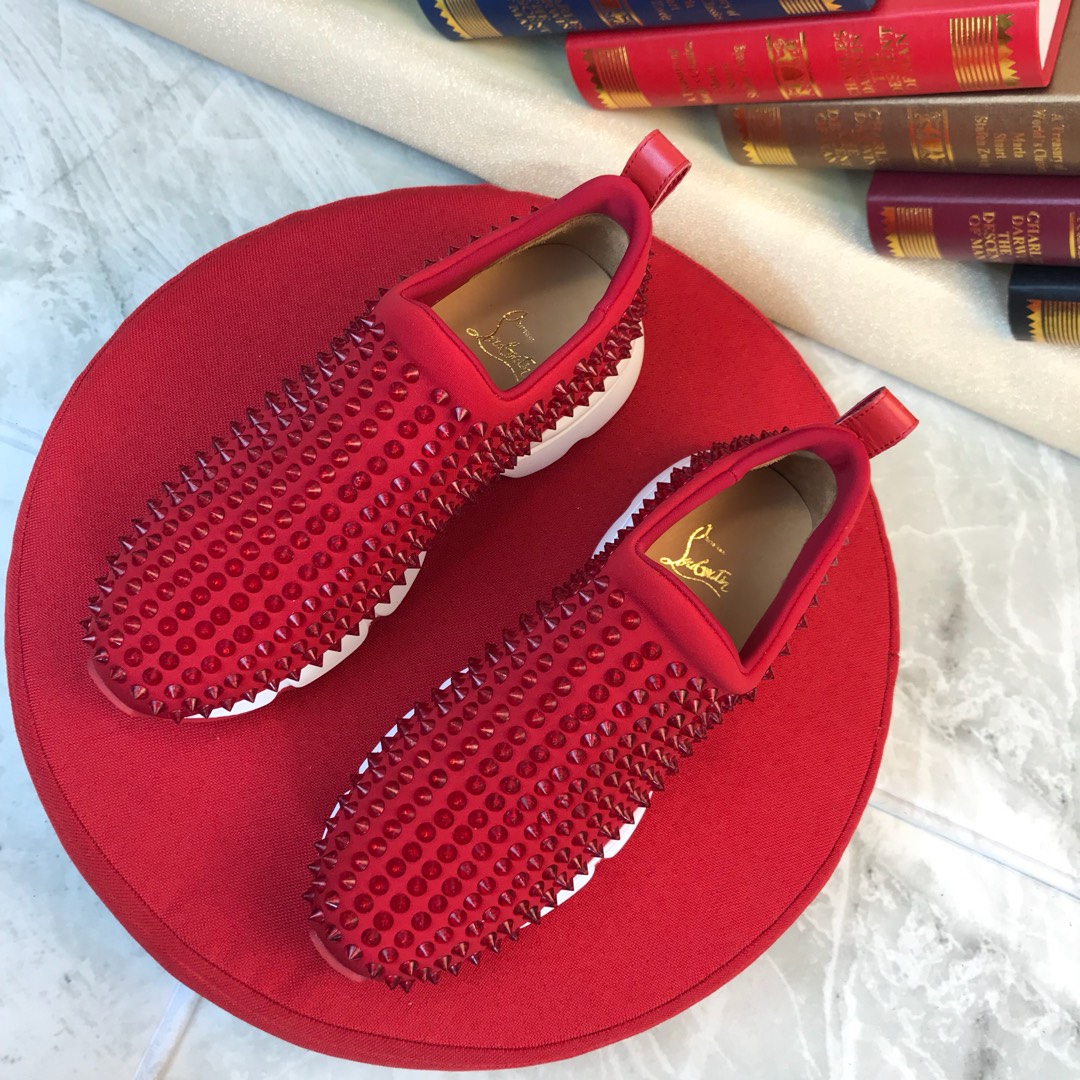 Christian Louboutin Spike Sock Flat Sneakers 3 - vstockx