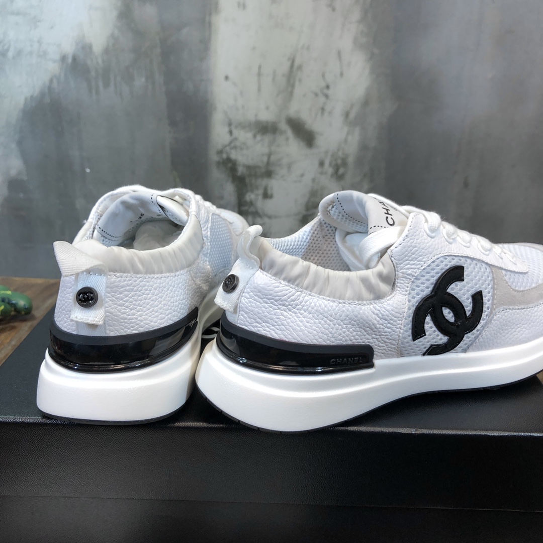 Chanel Fabric & Suede Calfskin Low Top Sneaker 37 - vstockx