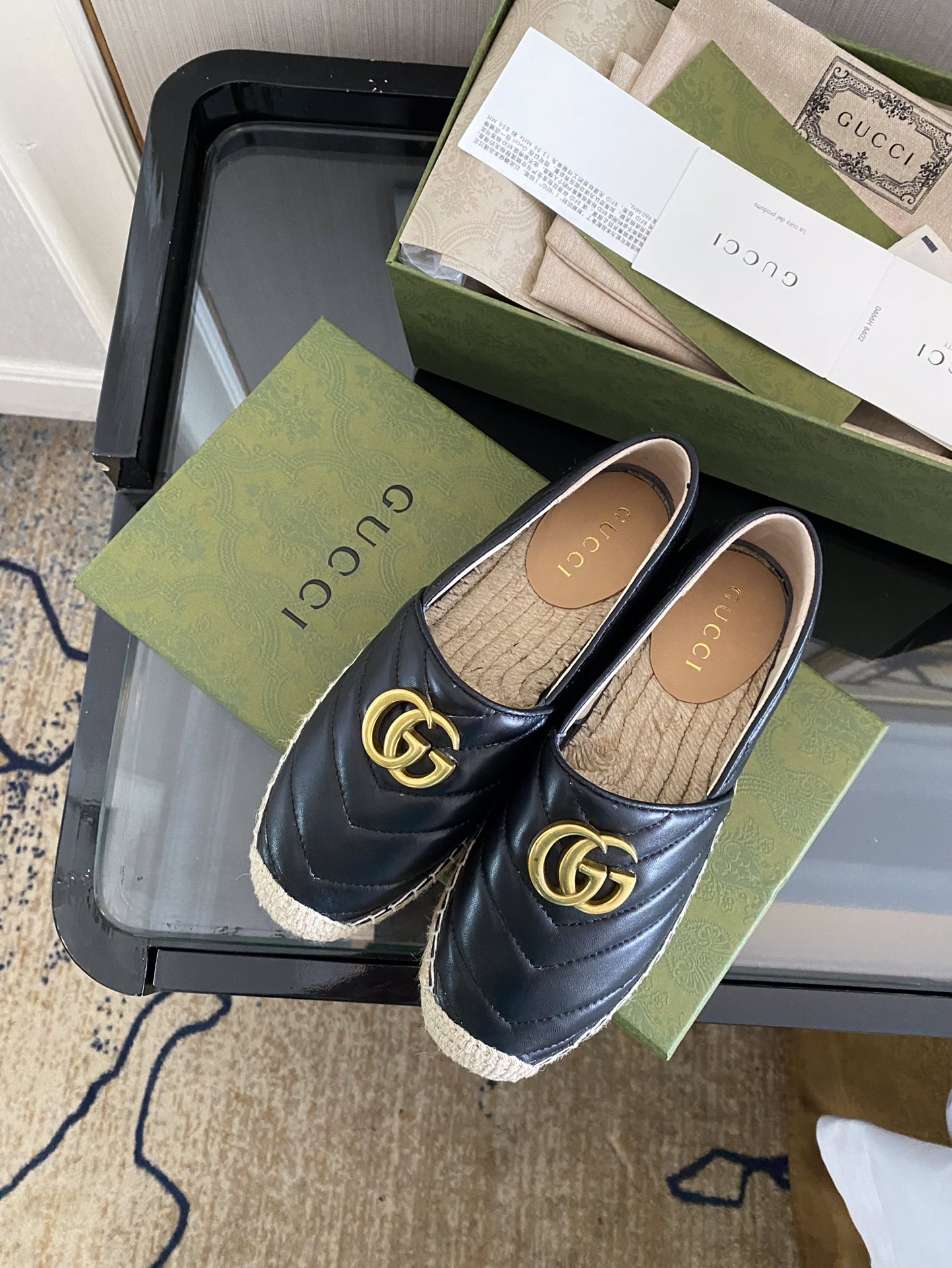 Gucci Leather espadrille with Double G WOMEN 2 - vstockx