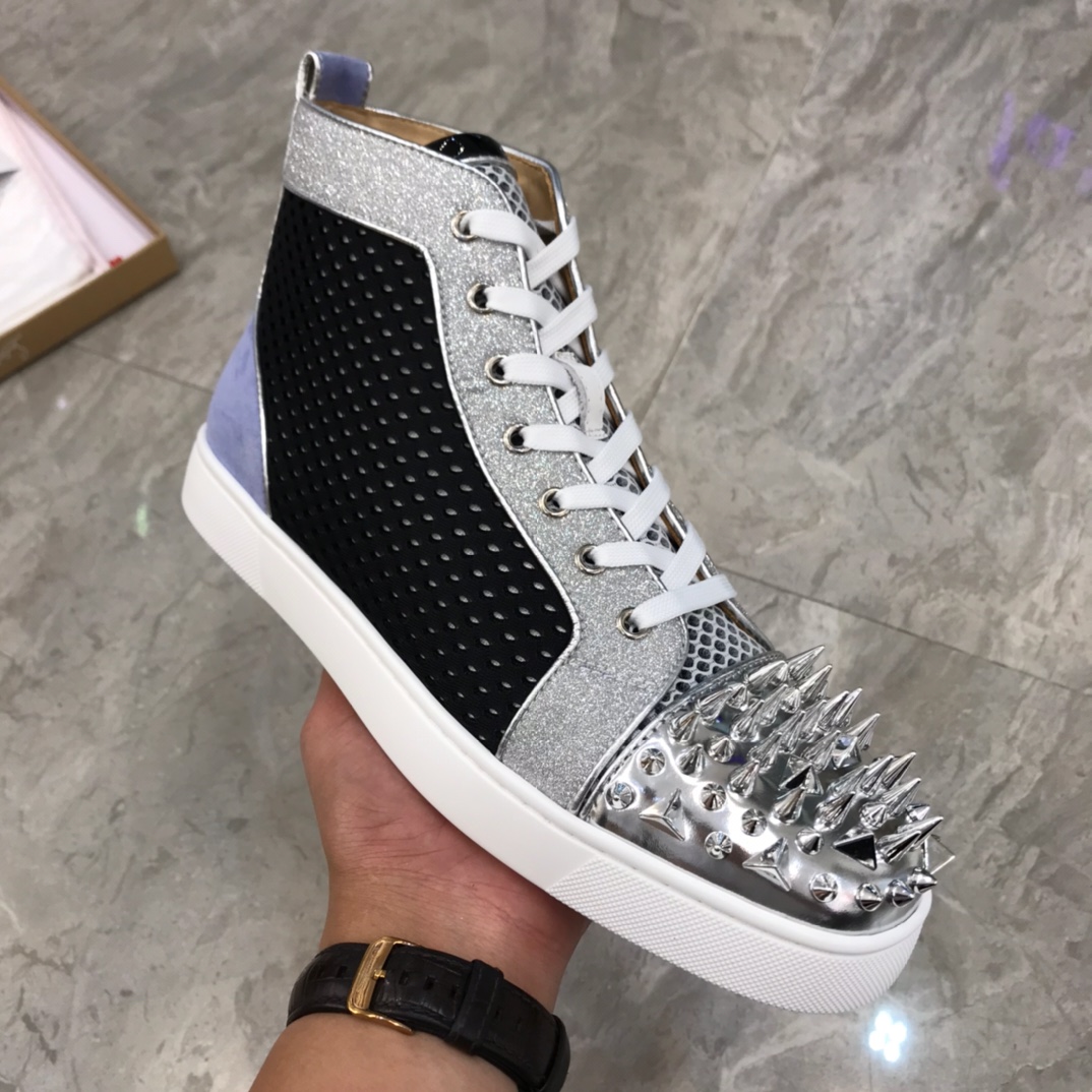 Christian Louboutin Louis Junior Spikes Orlato Flat Sneakers 38 - vstockx
