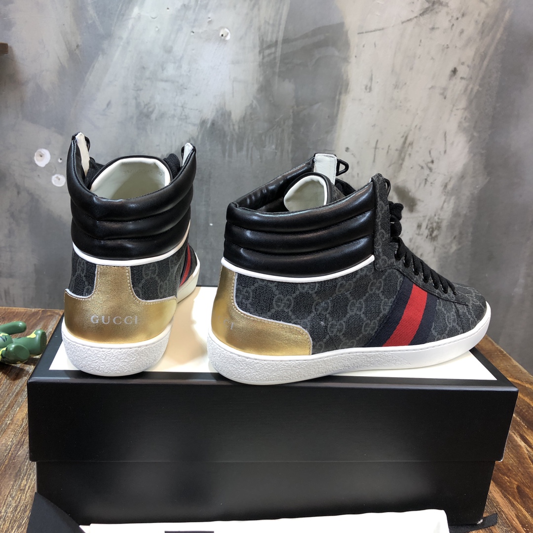 Gucci Ace GG High Top Black - vstockx