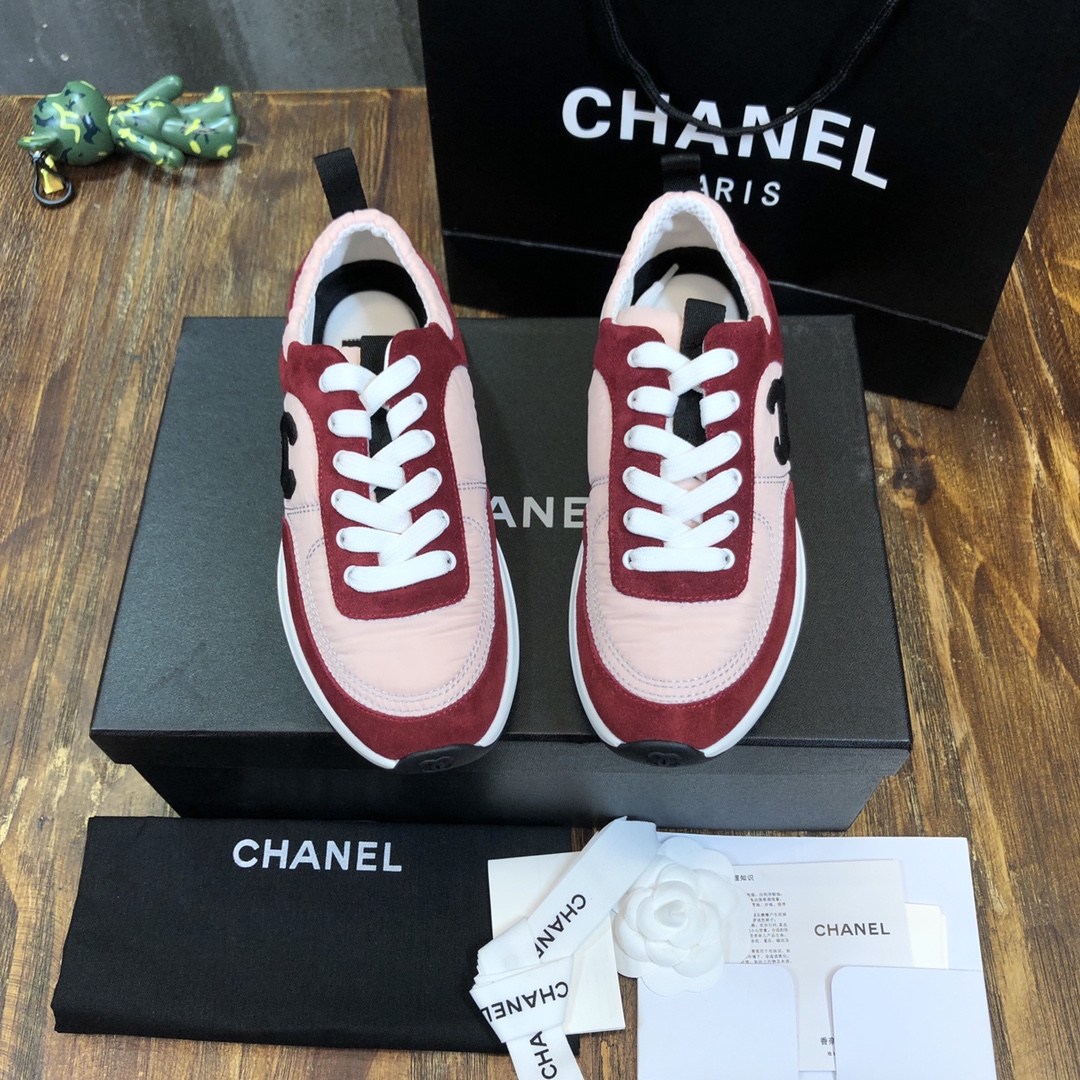 Chanel Fabric & Suede Calfskin Low Top Sneaker 35 - vstockx