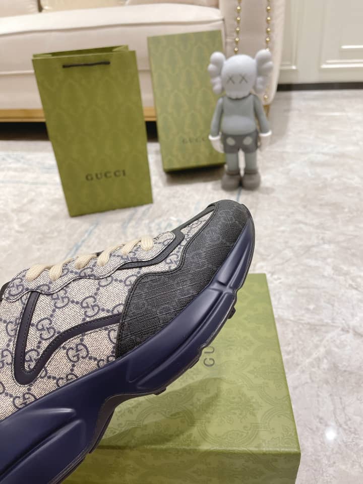 Gucci Rython GG Grey Navy - vstockx