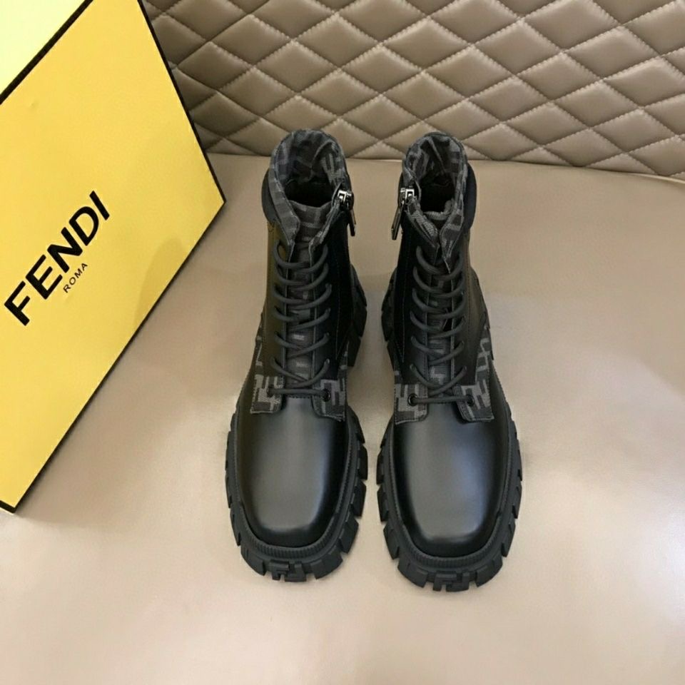 Fendi Force Black leather ankle boots - vstockx
