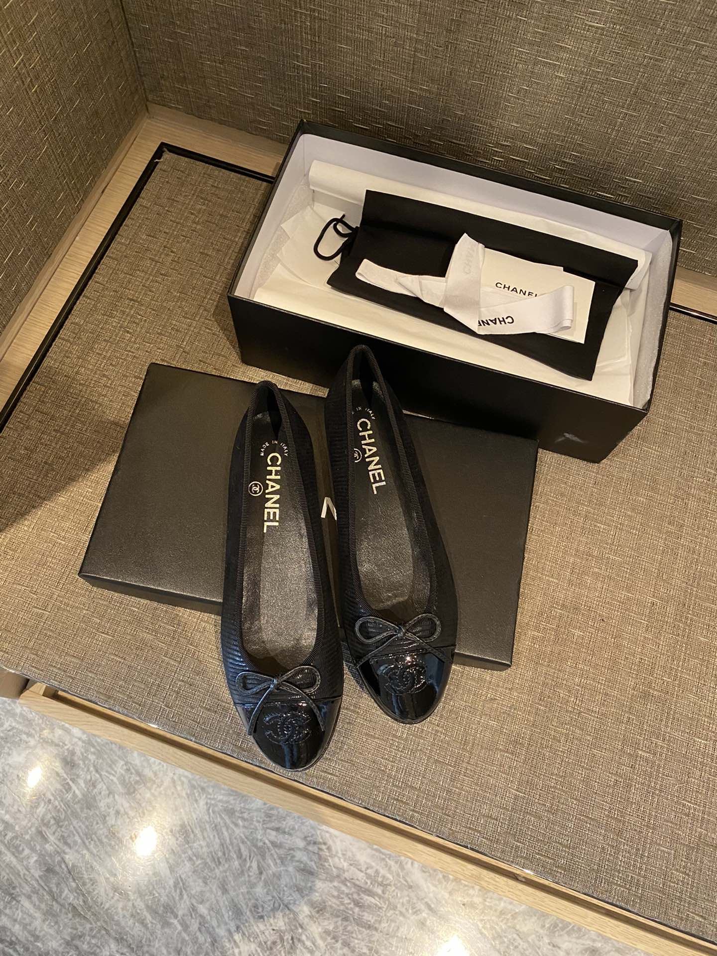 Chanel Ballerinas Fabric & Grosgrain 13 - vstockx
