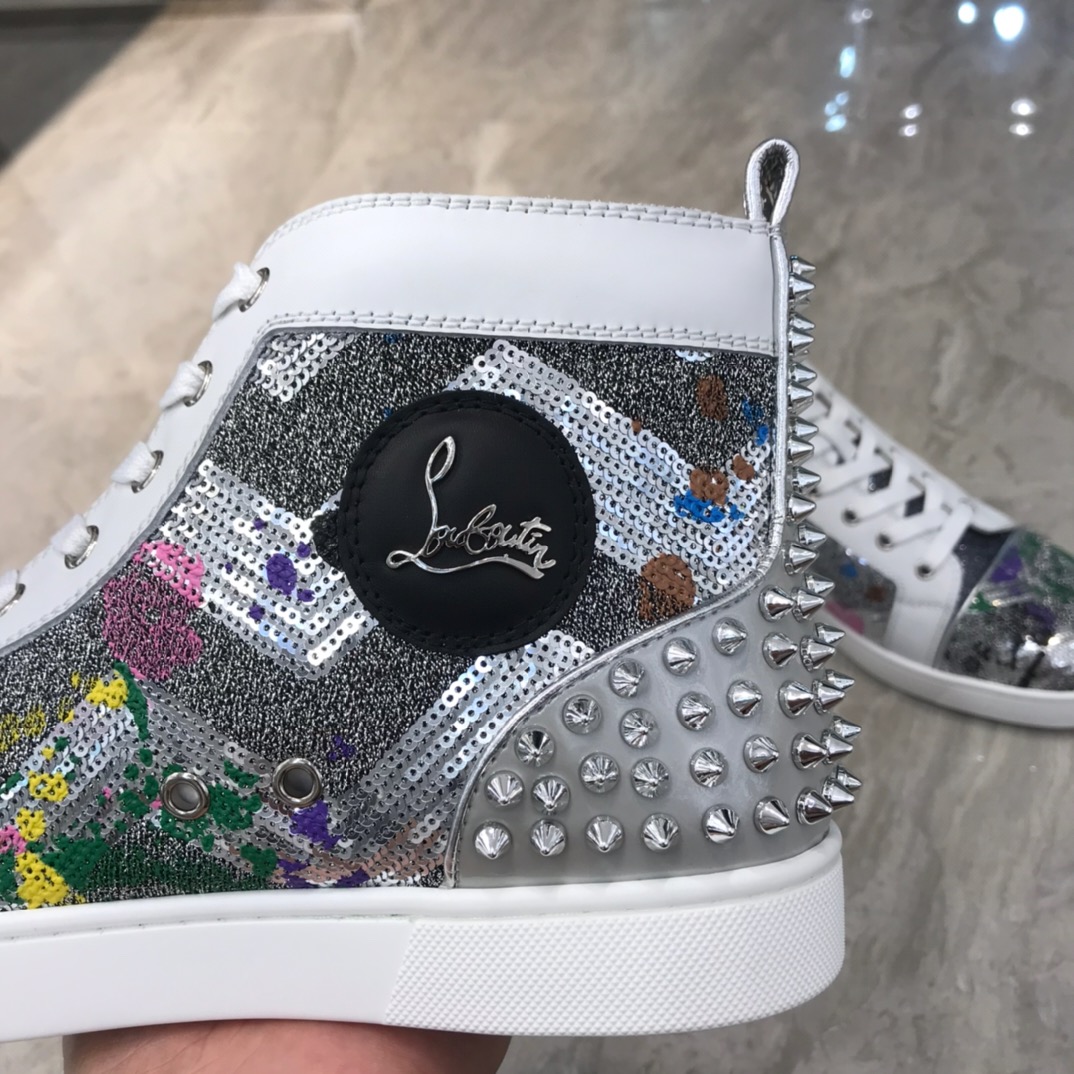 Christian Louboutin Louis Junior Spikes Orlato Flat Sneakers 28 - vstockx