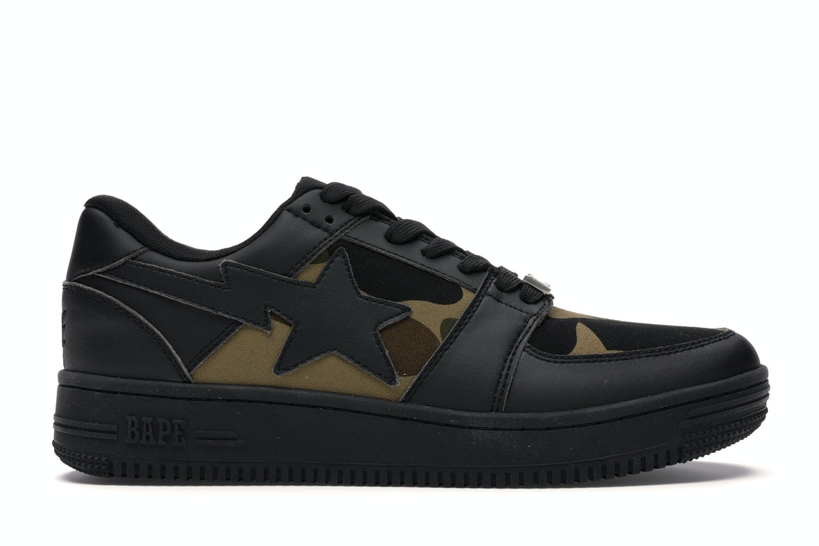 Bape 1st Camo Bape Sta Low Black - vstockx