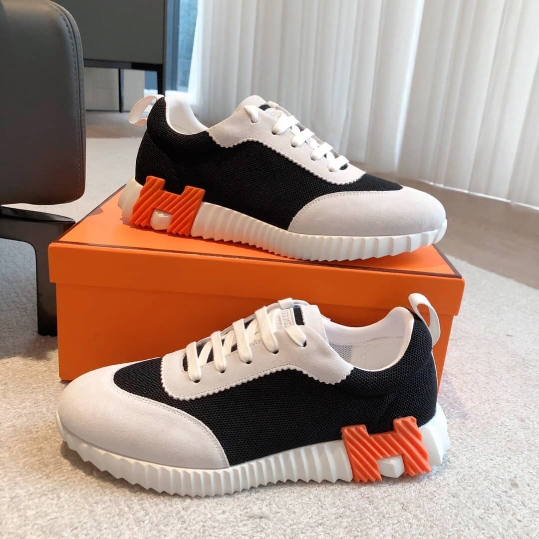 Hermes Bouncing sneaker Black White Orange - vstockx