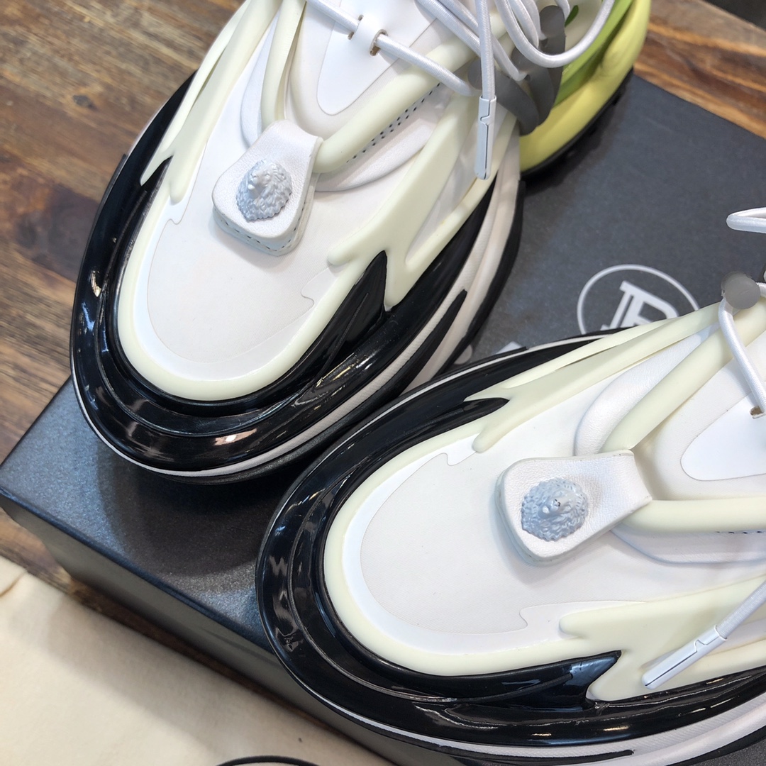 Balmain Unicorn Low-Top White Yellow - vstockx