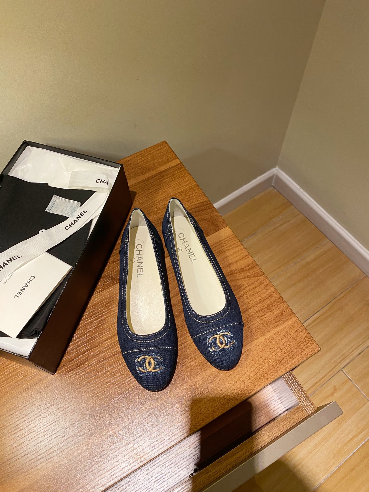 Chanel Ballerinas Fabric & Grosgrain 17 - vstockx
