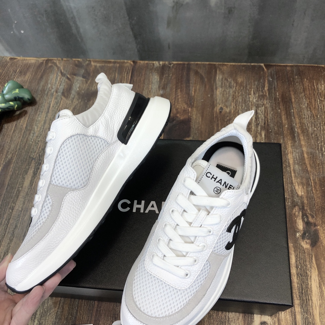 Chanel Fabric & Suede Calfskin Low Top Sneaker 37 - vstockx