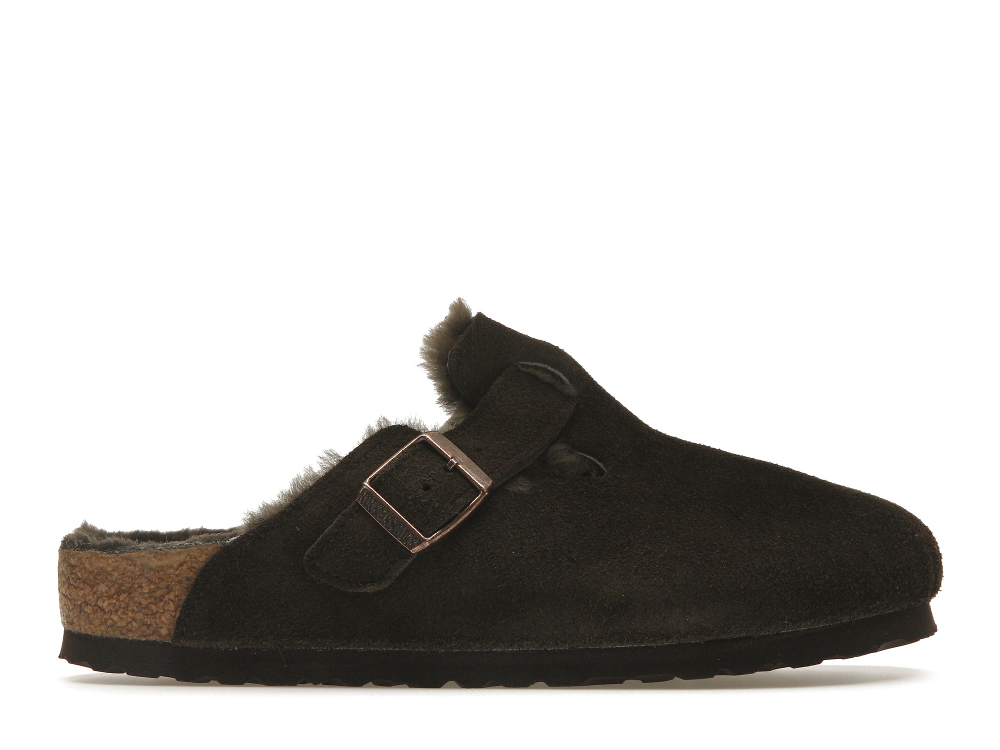 Birkenstock Boston Shearling Suede Mocha - vstockx