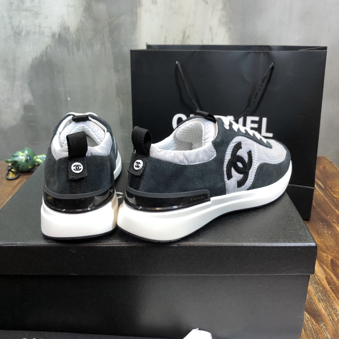 Chanel Fabric & Suede Calfskin Low Top Sneaker 32 - vstockx