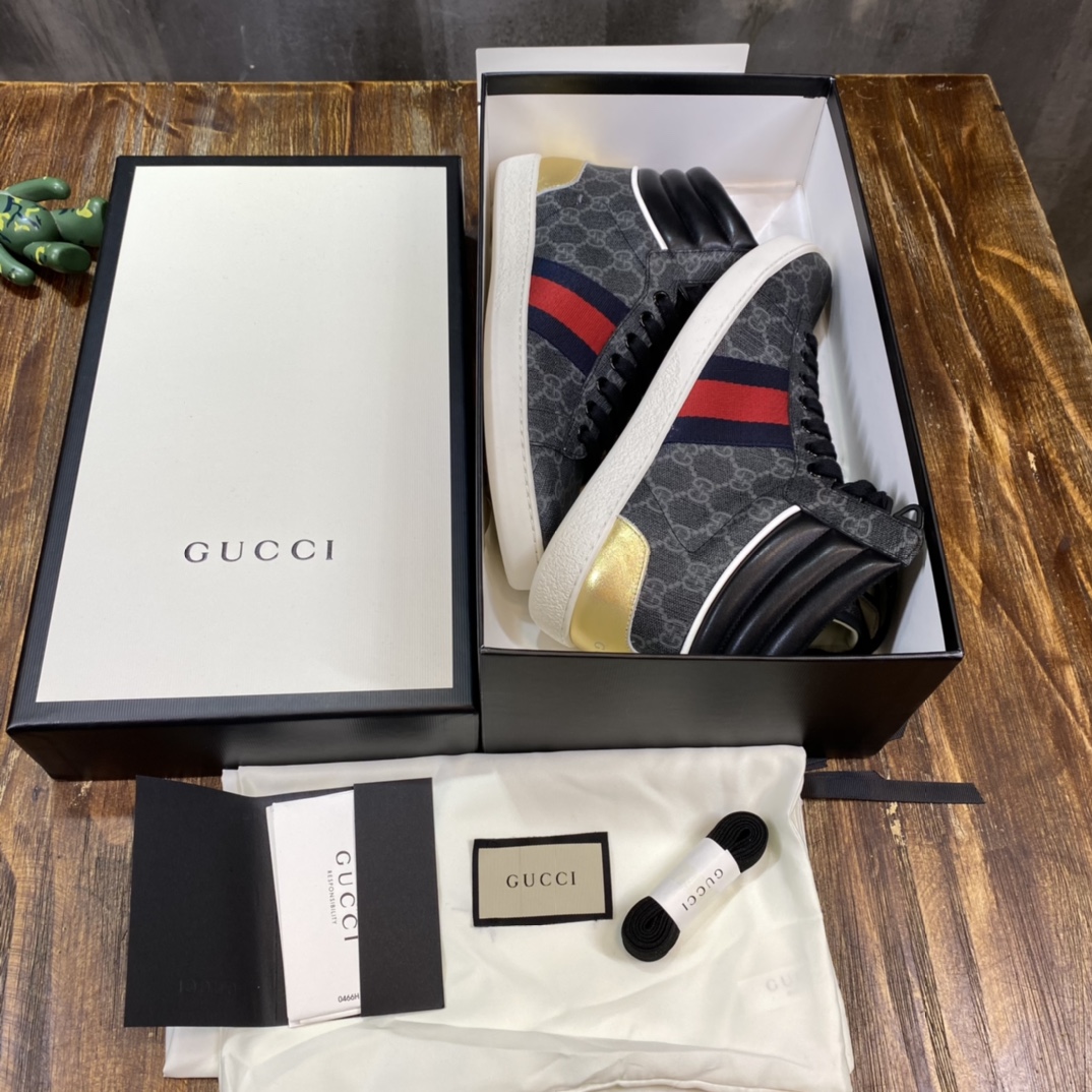 Gucci Ace GG High Top Black - vstockx