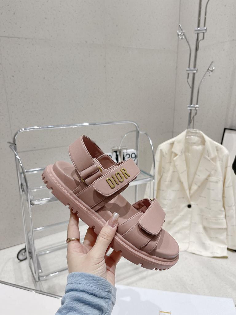 DIOR DIORACT SANDAL Pink Lambskin - vstockx