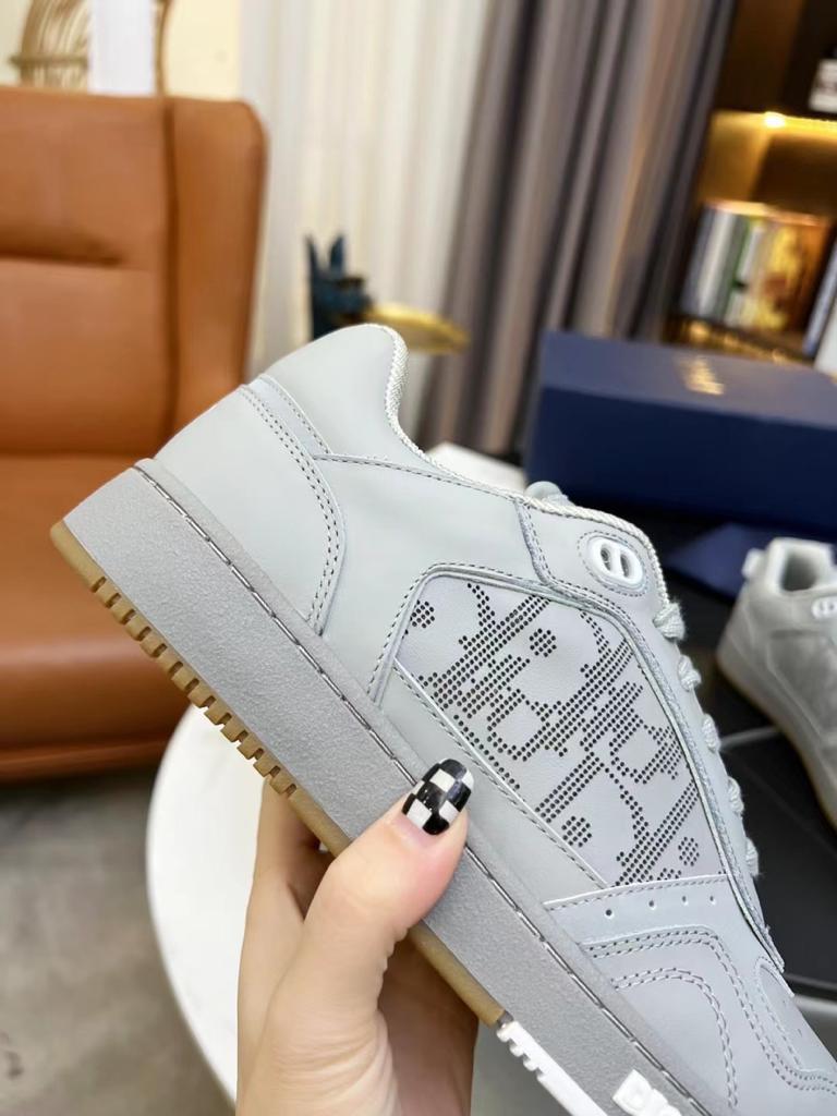 Dior B27 Low Gray Oblique Leather - vstockx