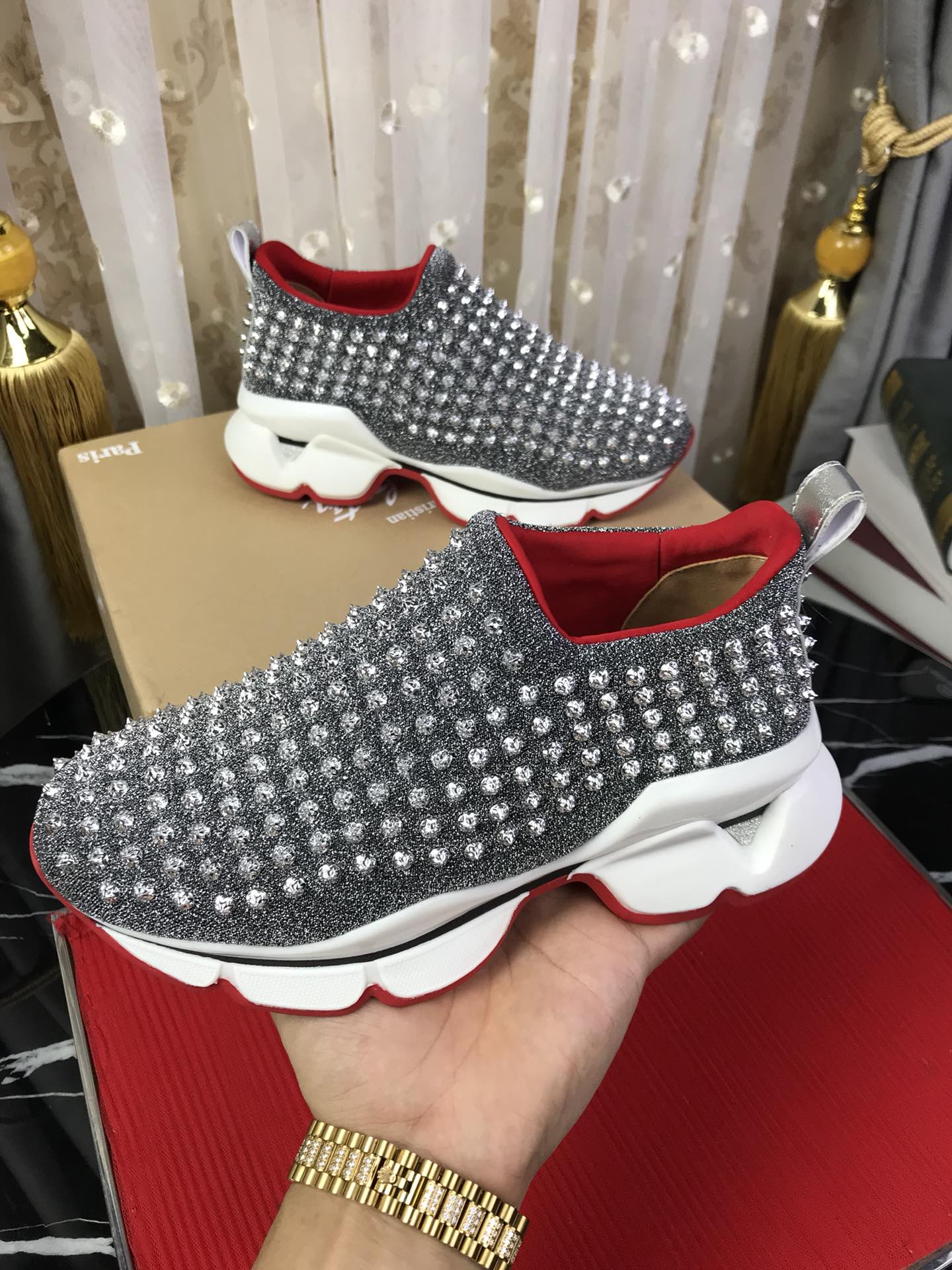 Christian Louboutin Spike Sock Flat Sneakers 2 - vstockx