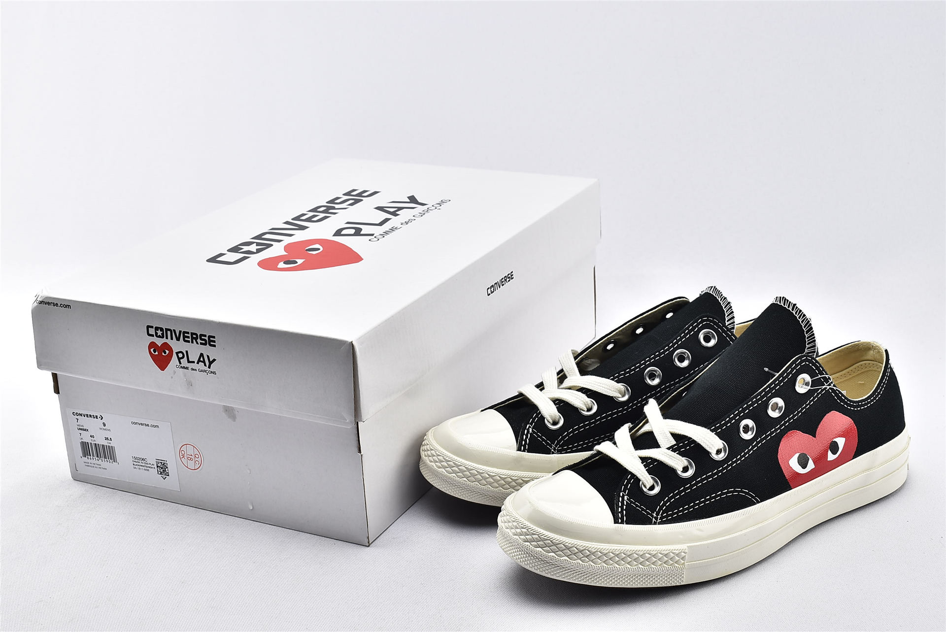 Converse Chuck Taylor All-Star 70s Ox Comme des Garcons PLAY Black - vstockx