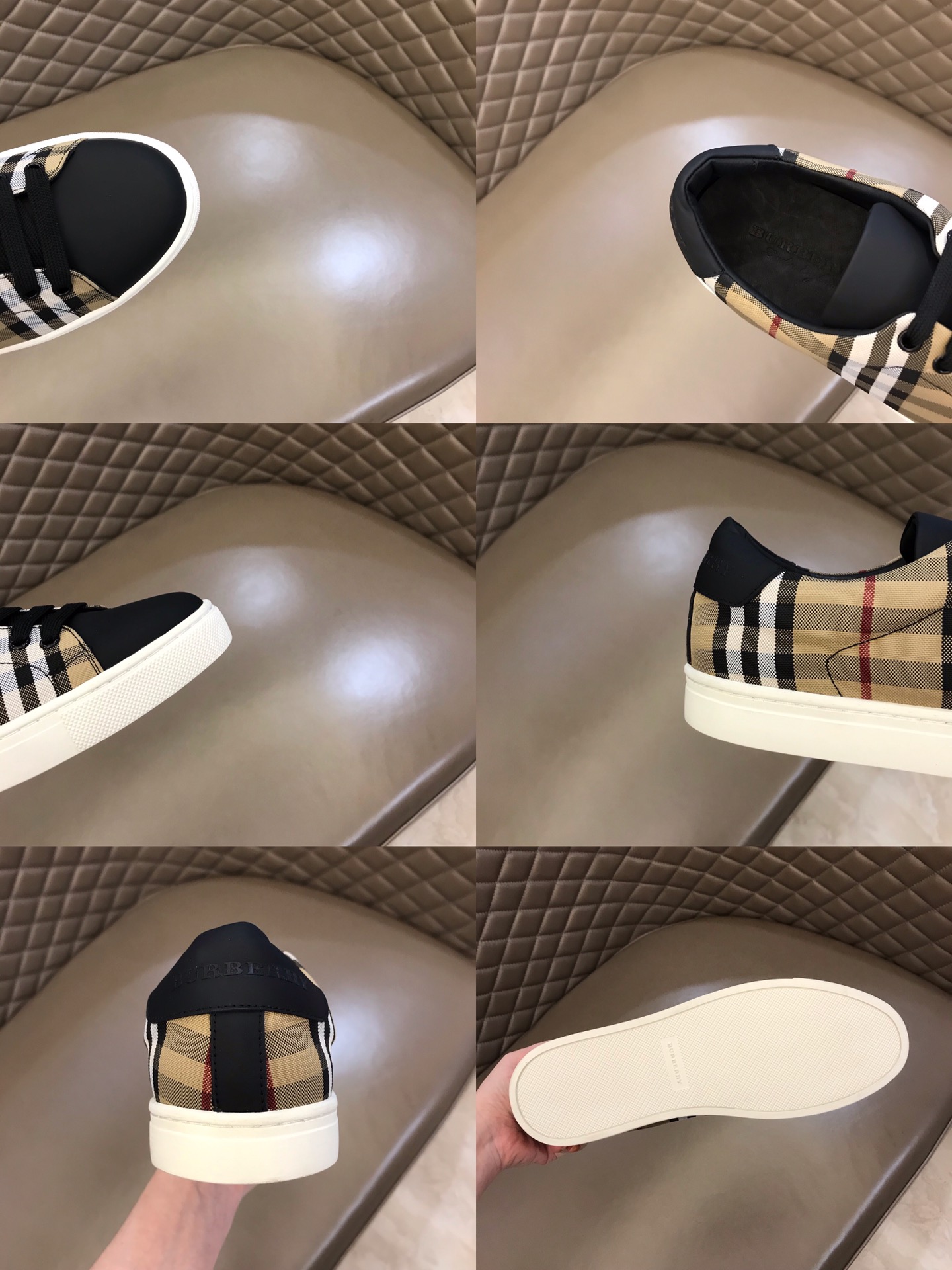 Burberry Perforated Check Sneaker 48 - vstockx