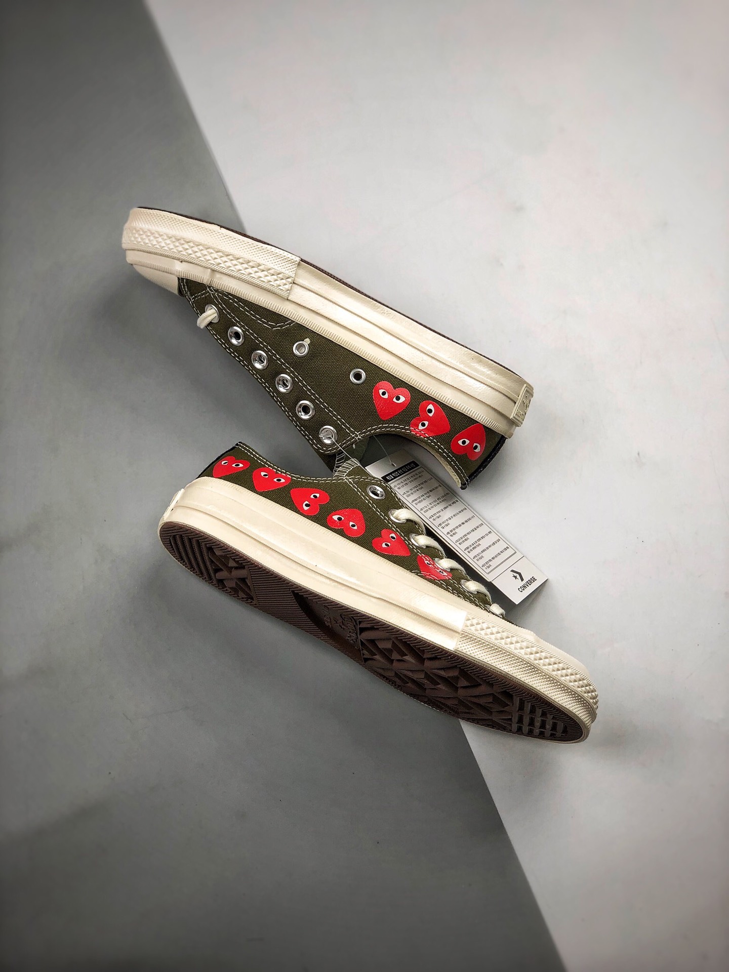 Converse Chuck Taylor All-Star 70 Ox Comme des Garcons Multi Heart Green - vstockx