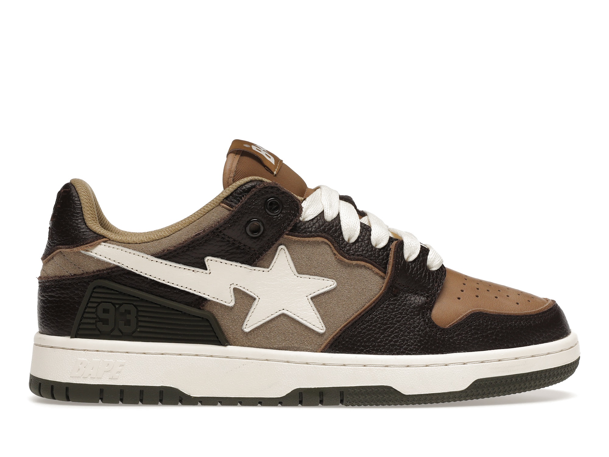 A Bathing Ape Bape SK8 Sta Brown Ivory - vstockx