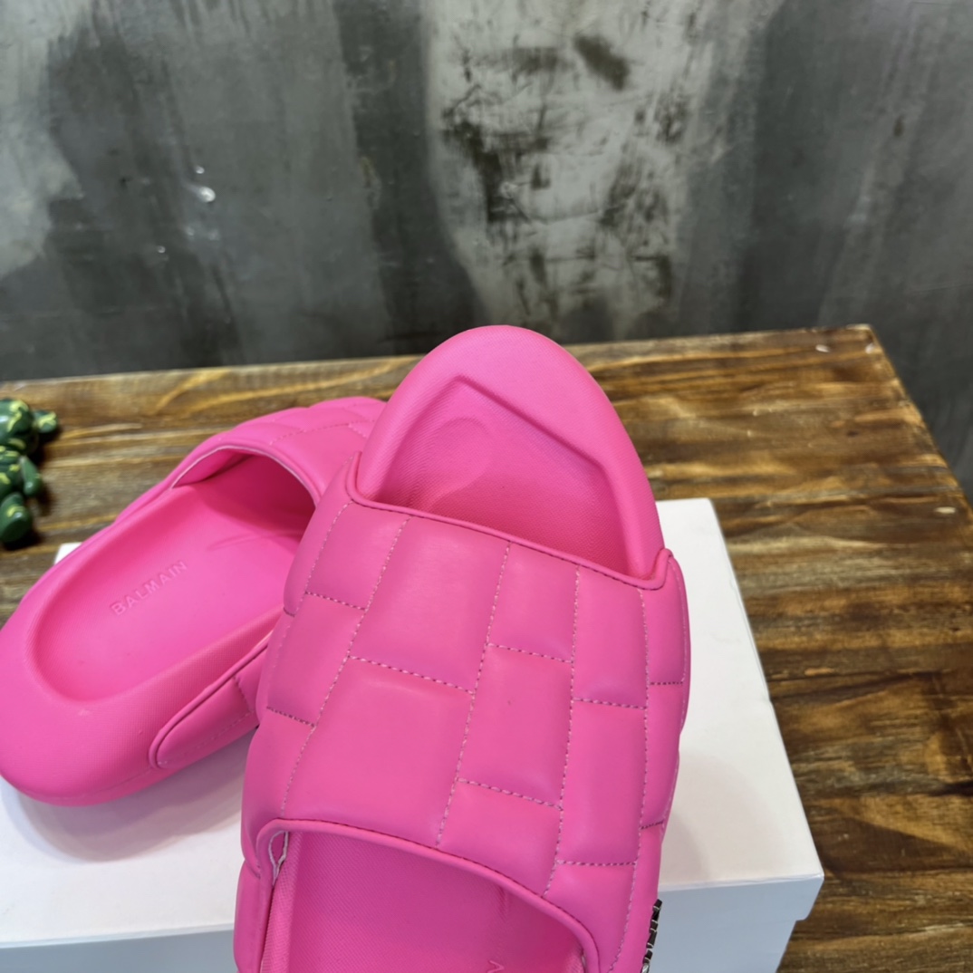 Balmain Quilted leather B-IT mules 2 - vstockx