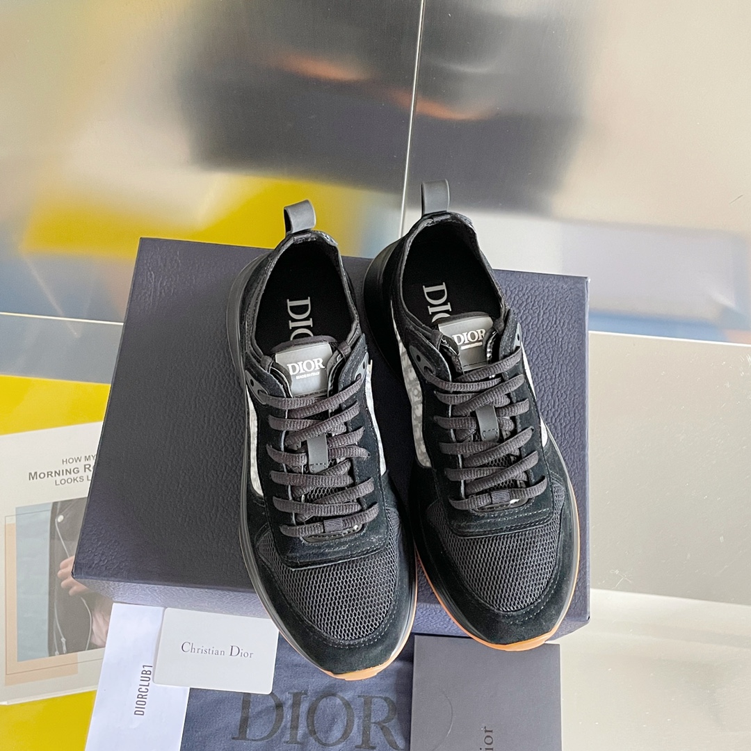 Dior B25 Runner Black Oblique Suede - vstockx
