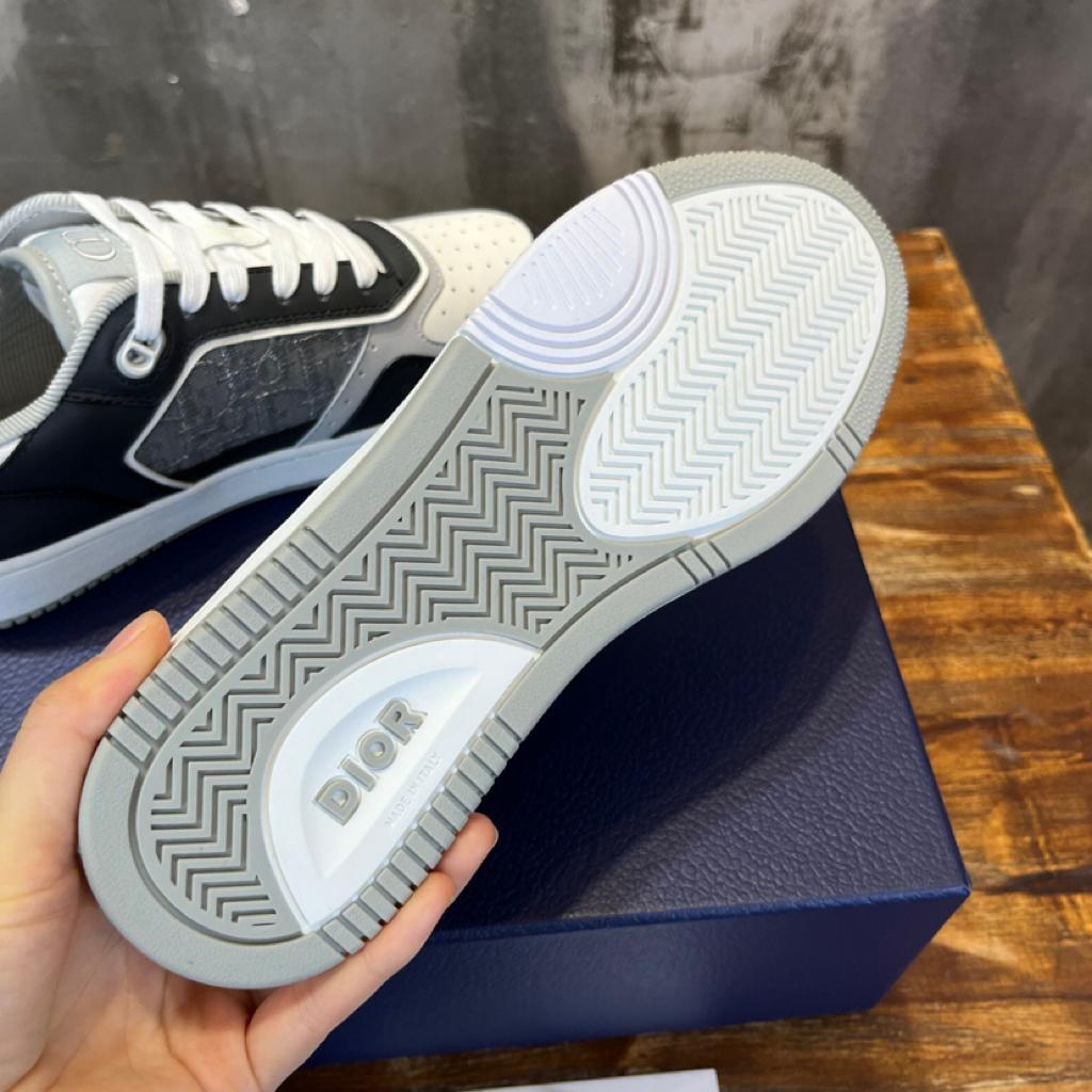 Dior B27 Low Anthracite White Dior Oblique Jacquard Ruthenium Metallic Threads - vstockx