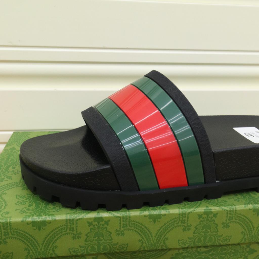 Gucci Web Slide Sandal Black - vstockx