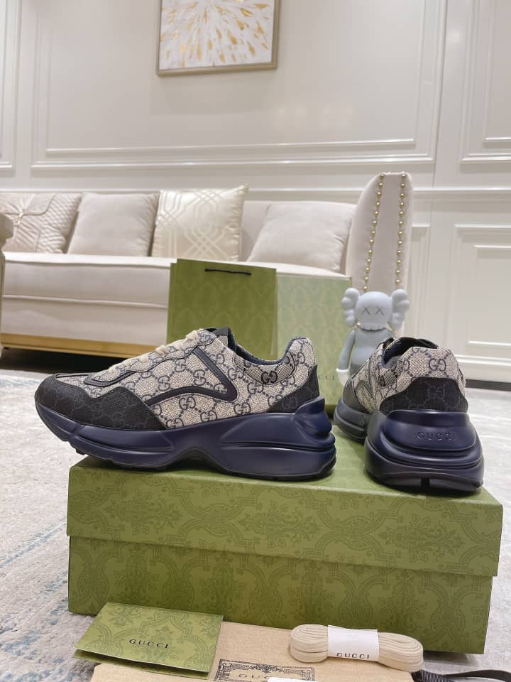 Gucci Rython GG Grey Navy - vstockx