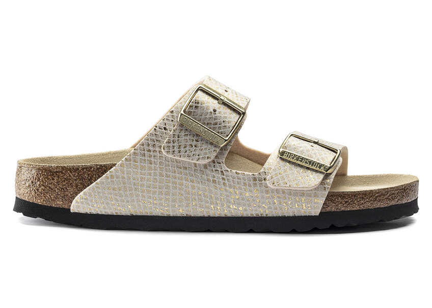 Birkenstock Arizona Microfiber Shiny Python Eggshell (Women's) - vstockx