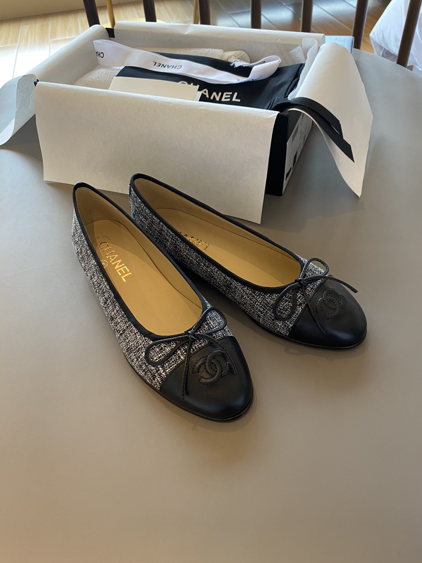 Chanel Ballerinas Fabric & Grosgrain 18 - vstockx