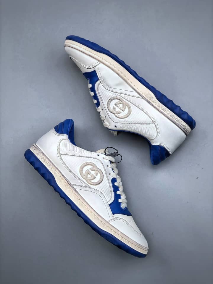 Gucci MAC80 Sneaker Off white and blue leather - vstockx