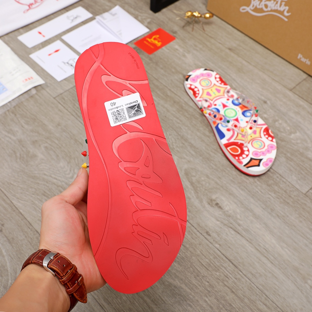 Christian Louboutin Loubi Flip Flat 5 - vstockx