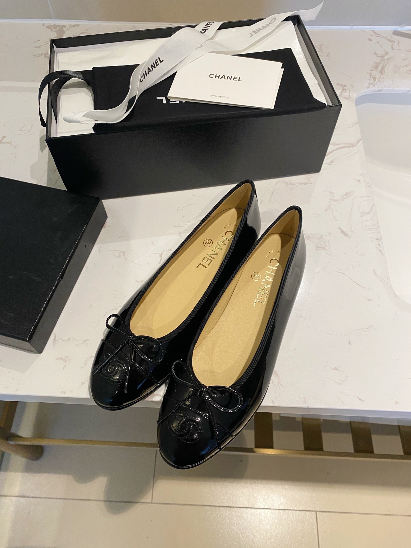 Chanel Ballerinas Fabric & Grosgrain 5 - vstockx