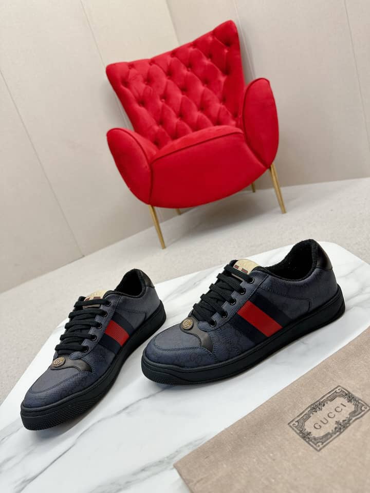 GUCCI Screener Gg-Supreme Sneakers Navy Multi - vstockx