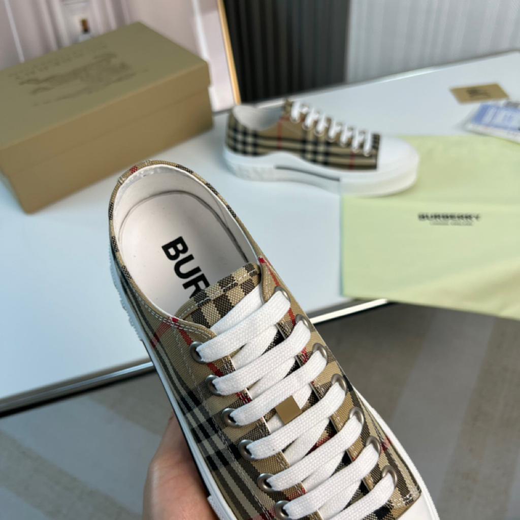 Burberry Vintage Check Cotton Sneakers Archive Beige White - vstockx