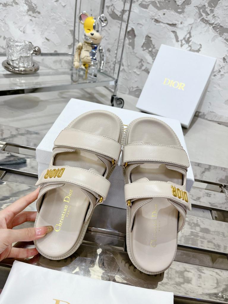 DIOR DIORACT SLIDE White Lambskin - vstockx