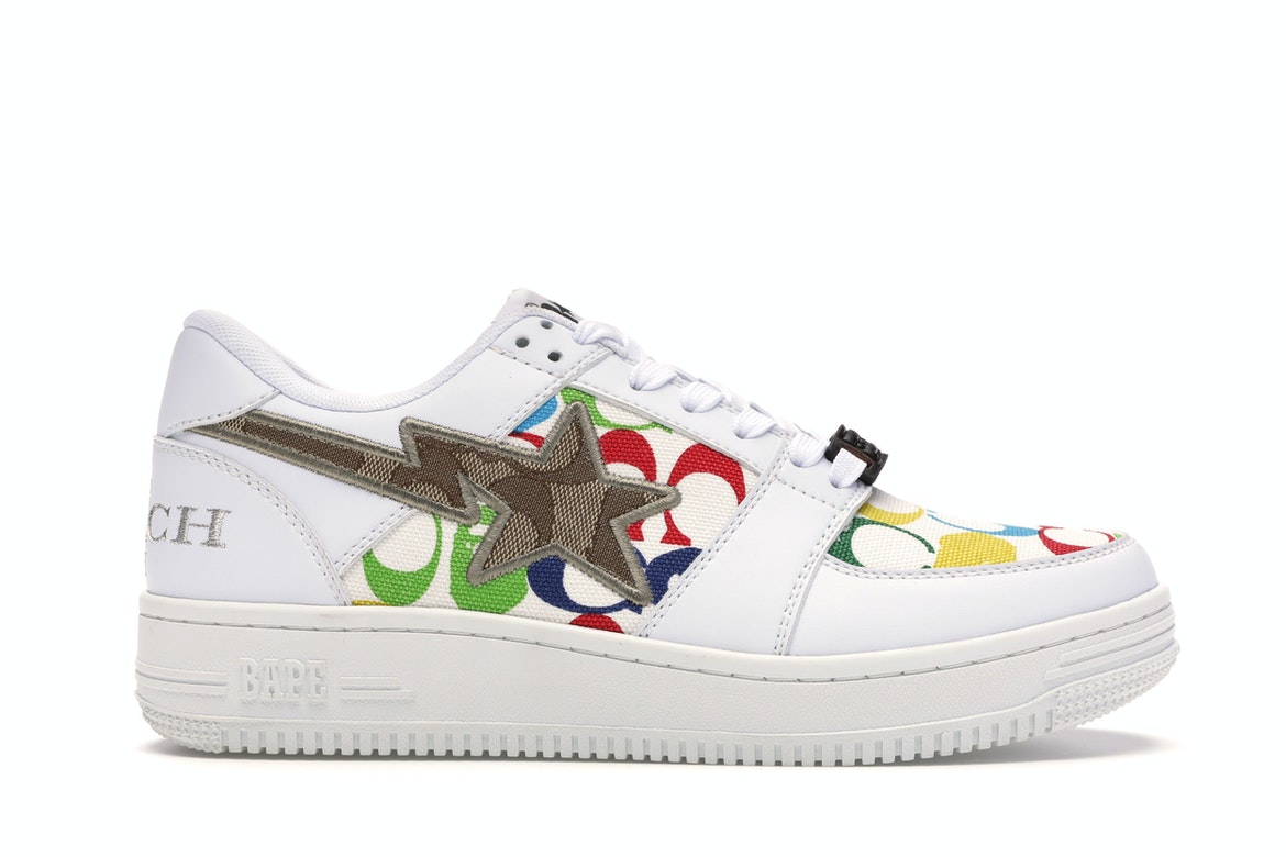 A Bathing Ape Bape Sta Low Coach White - vstockx