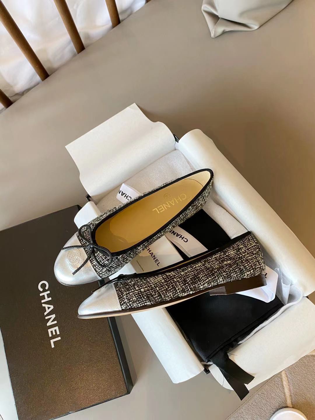 Chanel Ballerinas Fabric & Grosgrain 26 - vstockx